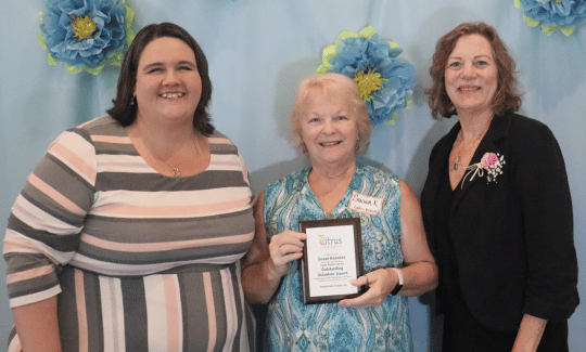 Lakes Region Library Outstanding Volunteer award winner Susan Knowles