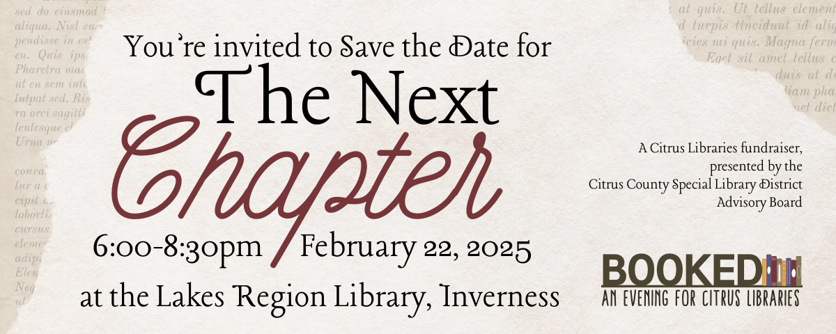 BOOKED: The Next Chapter. Fundraising event at the Lakes Region Library on February 22, 2025