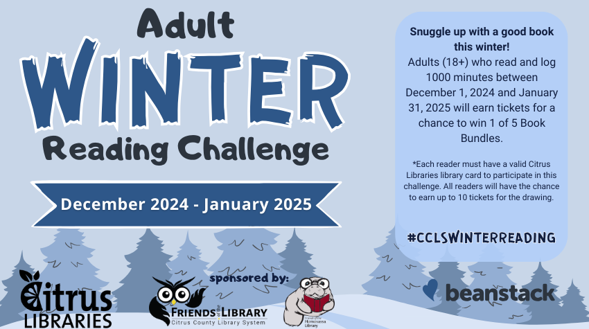 Adult Winter Reading Challenge December 2024-January 2025.