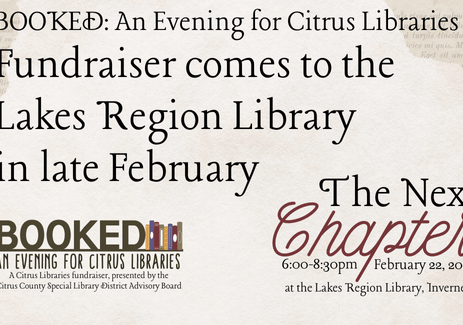 BOOKED An Evening for Citrus Libraries Fundraiser comes to the Lakes Region Library in late February